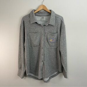 Gameday Couture SDSU South Dakota State Jacks Gray Button Down Womens Medium